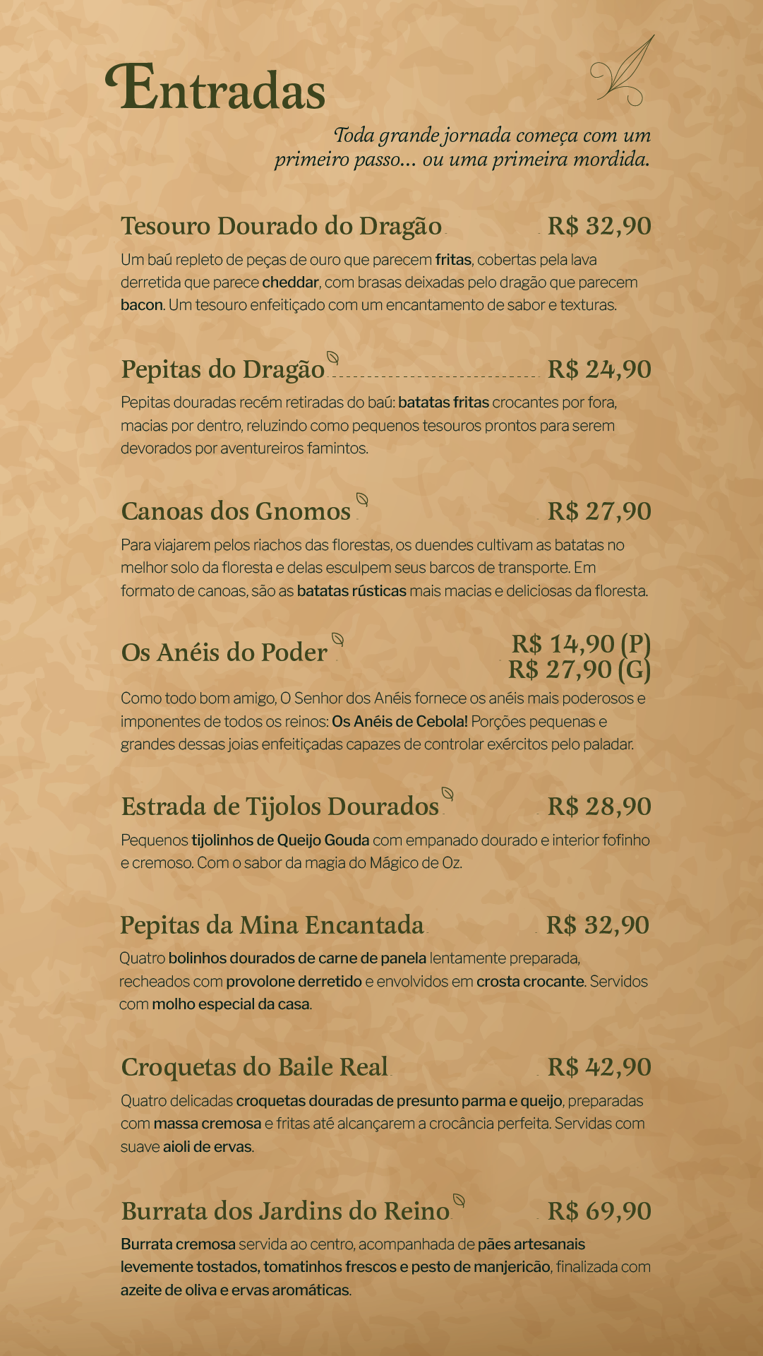 Cardápio Hambúrgueres — Página I II III IV V VI VII VIII IX 