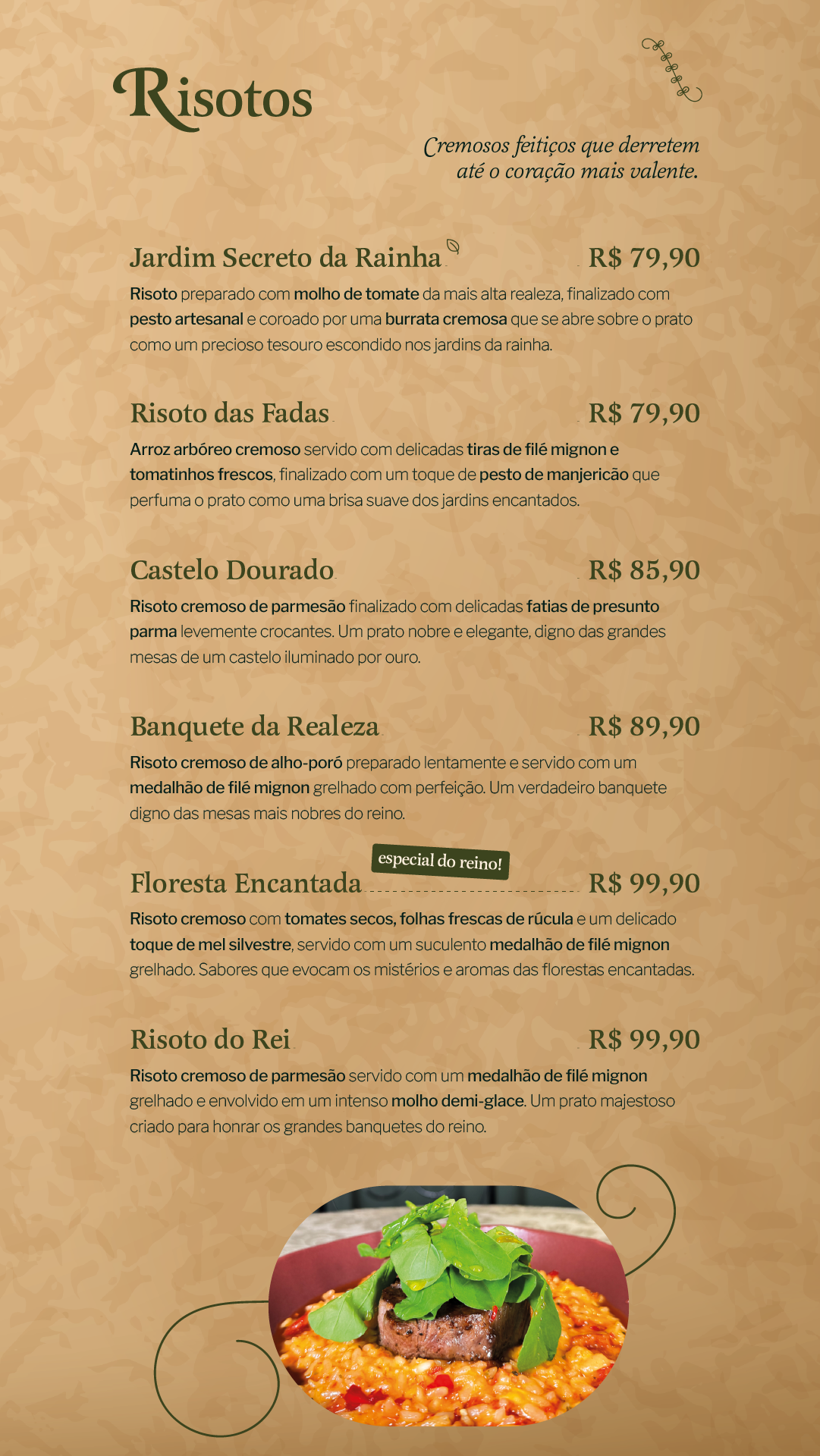 Cardápio Sobremesas — Página I II III IV V VI VII VIII IX 